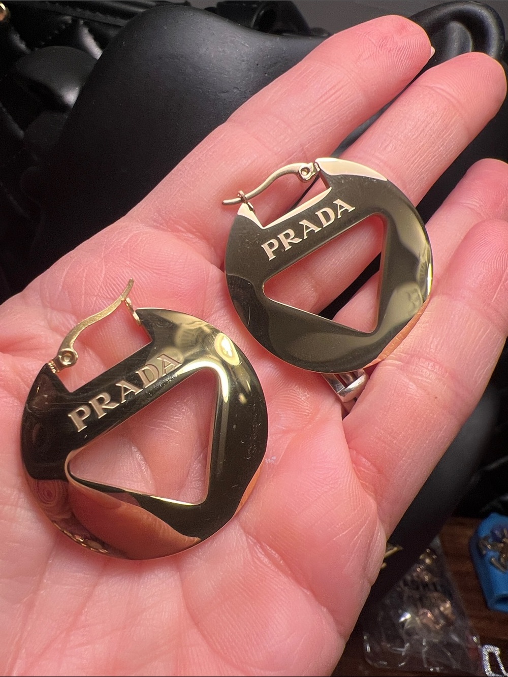 Gold Round Logo Key Charm